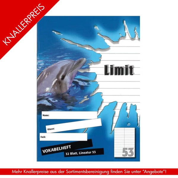 Limit Vokabelheft A6 - 32 Blatt, Lineatur 53 - 2 Spalten, 70 g/m²