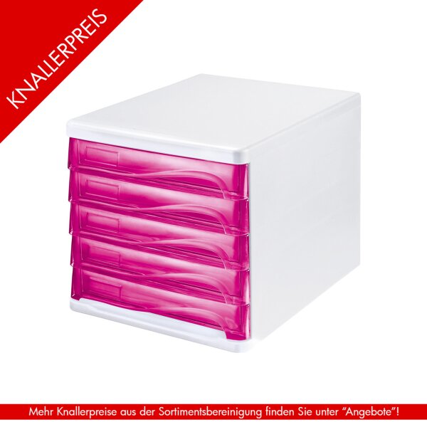 Schubladenbox the wave 5-Schübe Polysterol - himbeer...