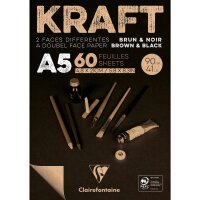 Clairfontaine "Kraft" braun / schwarz Block A5...