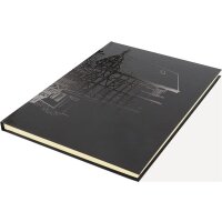 Skizzenbuch A4 - 80 Blatt cremefarbenes Papier, 140g/qm Hardcover schwarz