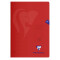 Schulheft Scoolbook A4 - 16 Blatt, transp. Einband, rot - Lineatur 28