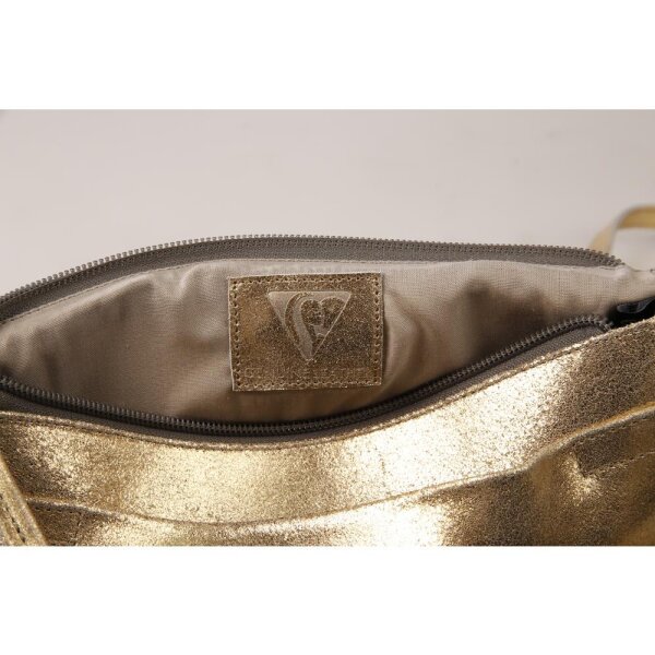 Tasche rd Wildleder 16x9x23 Gold