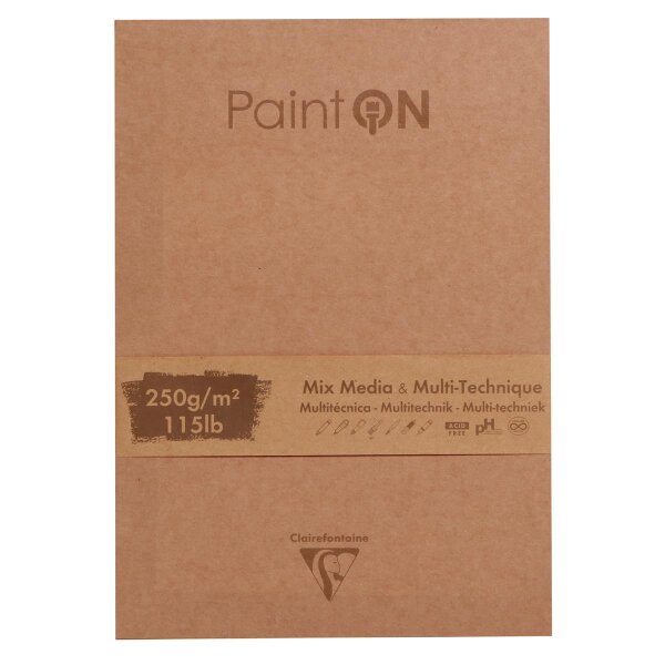 Zeichenblock PaintOn 5 x 10 Blatt sortiert kopf-geleimt - 17,6x25 cm