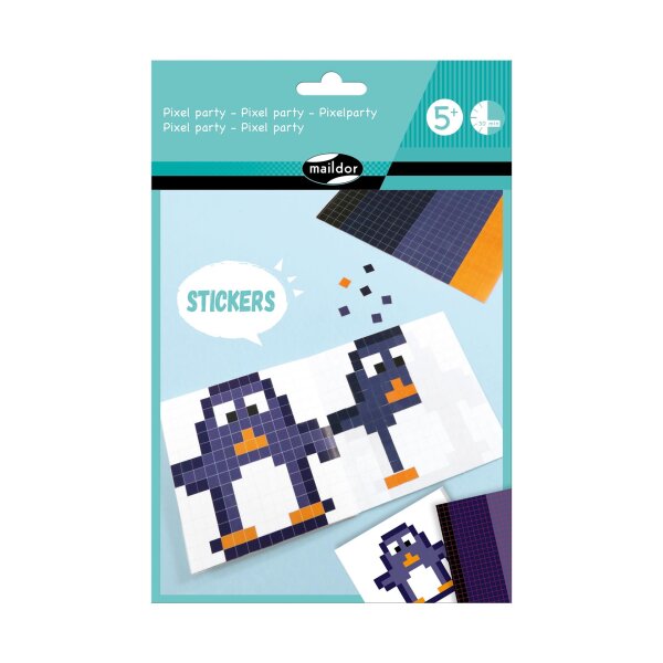 Heft mit 6 Pixelfiguren u. Sticker