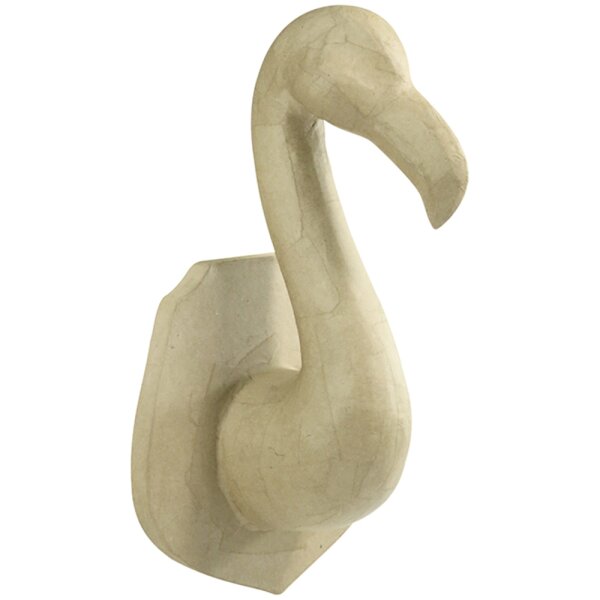 Pappmache Trophäe Flamingo 26,9 cm