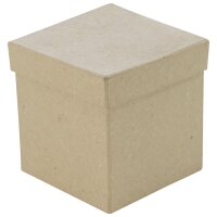 Pappmache Box quadr. 9,5x9,5x9,5cm