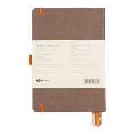 Notizbuch Hardcover A5-240 Seiten, 90g/qm dotted elfenbein - taupe