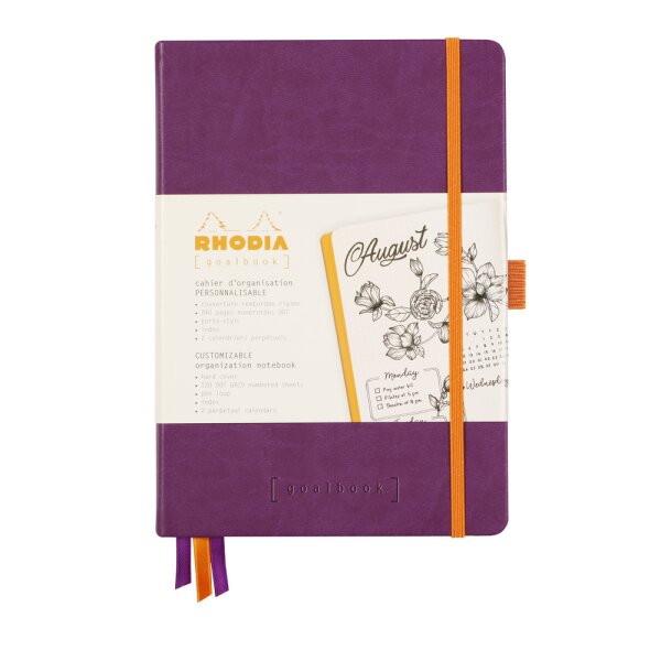 Notizbuch Hardcover A5-240 Seiten, 90g/qm dotted elfenbein - violett