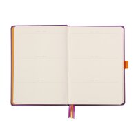 Notizbuch Hardcover A5-240 Seiten, 90g/qm dotted elfenbein - violett