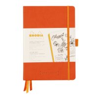 Notizbuch Hardcover A5-240 Seiten, 90g/qm dotted elfenbein - tangerine