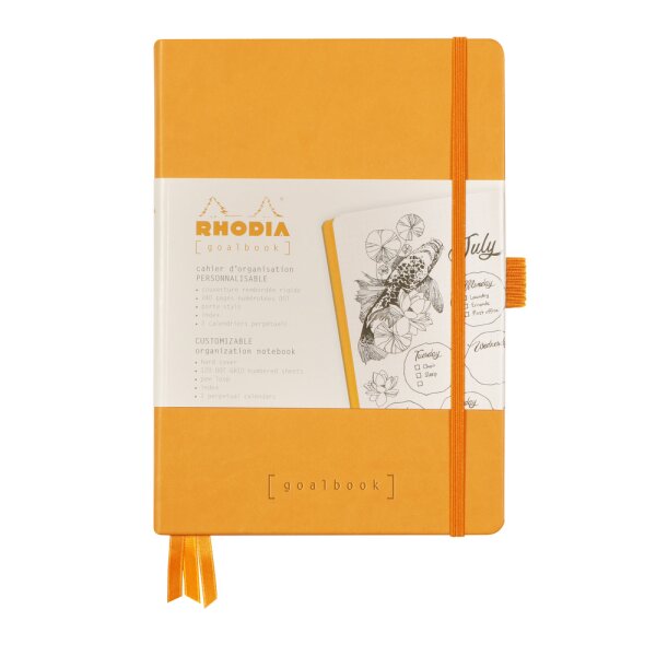 Notizbuch Hardcover A5-240 Seiten, 90g/qm dotted elfenbein - orange