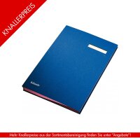 Unterschriftsmappe, 20 Fächer, Überzug PP, blau