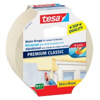 tesa Maler Krepp Premium Classic Abdeckband, 50mm x 50 m