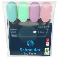 Textmarker Job Pastell - 4er Etui, farbig sortiert