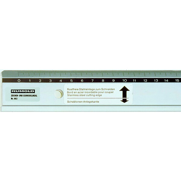 Präzisions-Zeichen- und Schneidelineal, 50 cm, Aluminium, mit Stahleinlage, Stärke 9 mm