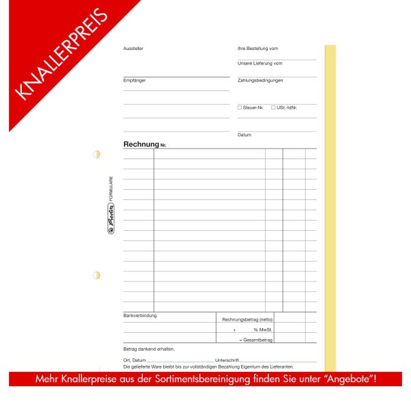 Rechnungsbuch A5 305 2x40 Bl. sd. FSC Mix