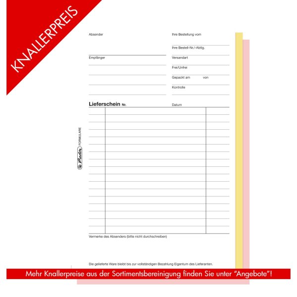 Lieferscheinbuch A5 205 3x40 Bl. selbstdurchschreibend FSC Mix