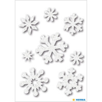 Schmuck-Etikett MAGIC Weihnachten - Eiskristalle, weiß (Filz)