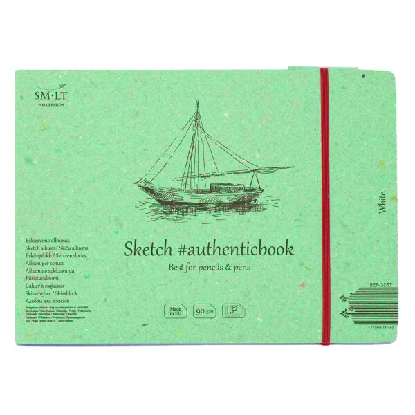 Skizzenheft Authentic 17x24 cm - weißes Papier, 32 Blatt, 90 g/qm