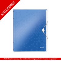 Ordnungsmappe WOW A4 PP 6 Fächer - blau-metallic