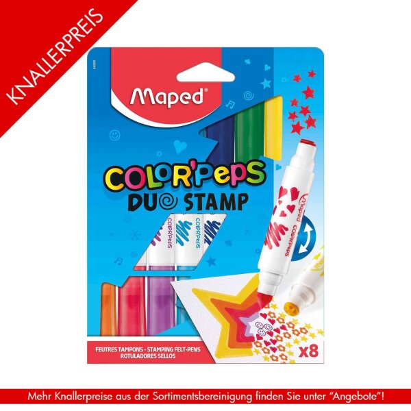 2in1 Filzstifte + Stempel COLORPEPS DUO STAMP x8 - Schachtel