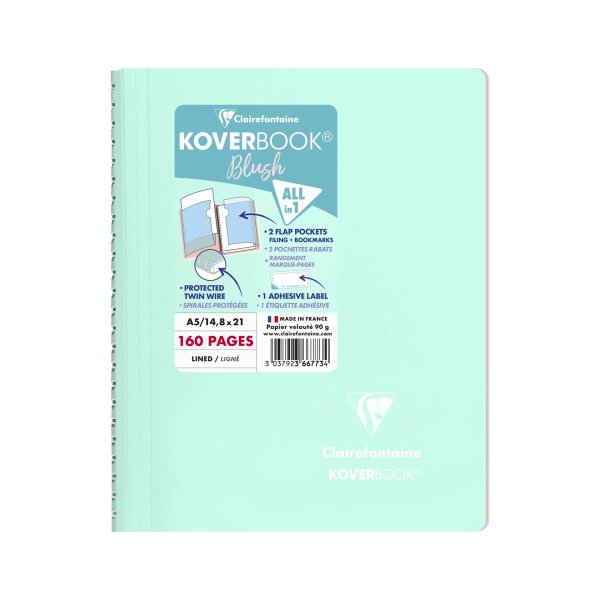 Collegbl lin Koverbook Blush A5 min