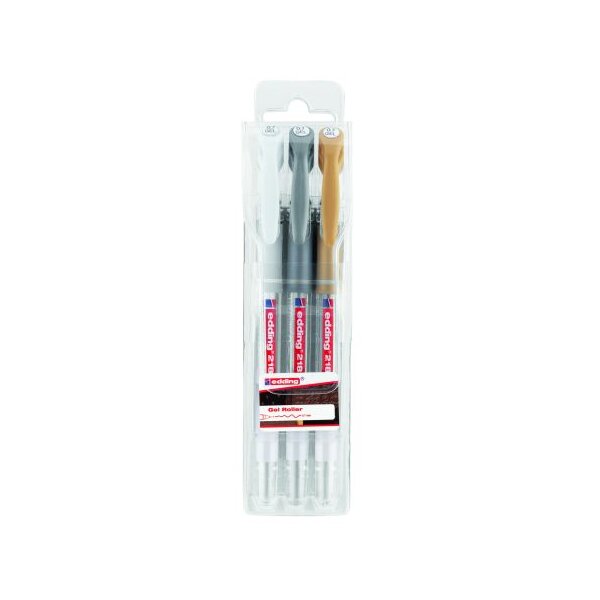 Gelroller 2185, 0,7mm, sortiert, 3er Set, gold, silber...