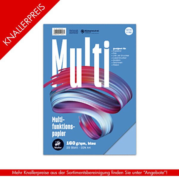 Style Multifunktionspapier A4 25 Blatt 160 g/qm blau