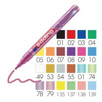 Glanzlackmarker 751 creative Rundspitze 1-2 mm - 22 Farben