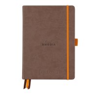 Notizbuch Hardcover A5-240 Seiten, 90g/qm dotted weiß - schoko-braun