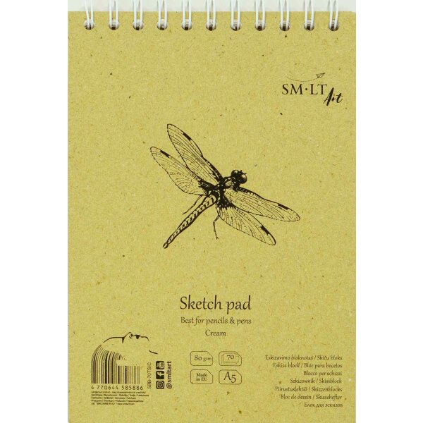 Spiralskizzenblock Authentic creme Papier, matt, DINA5,...