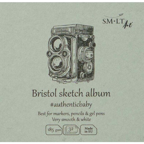 Bristollkarton Skizzenbuch Authentic 14 x 14 cm -32 Blatt, 185 g/qm