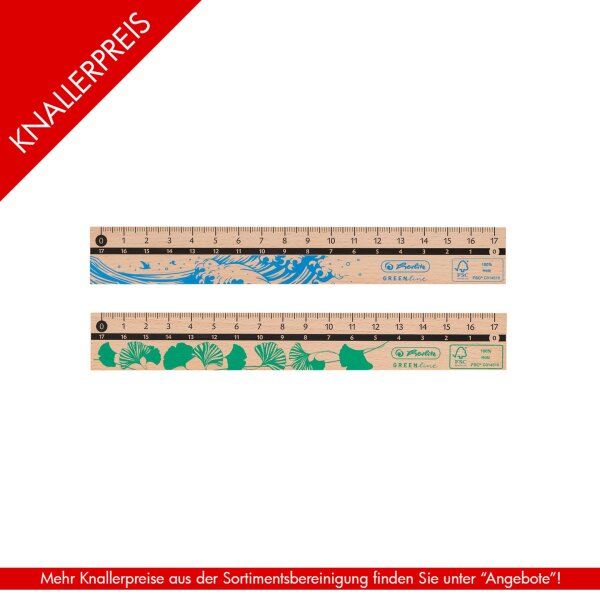 Lineal 17 cm GREENline Motive sortiert