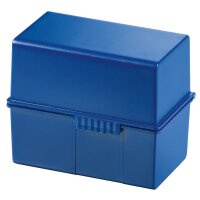 Karteibox DIN A7 quer, 100 Karten, A-Z Register - blau