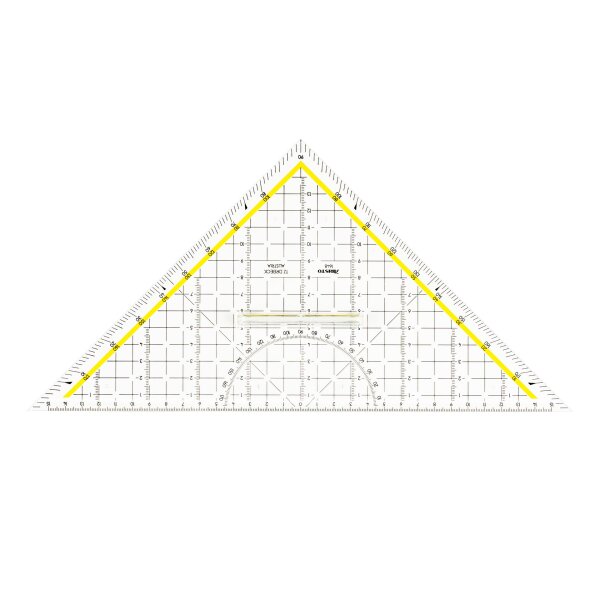 TZ-Dreieck 32,5 cm mit Griff, Facette und Tuschenoppen, Plexiglas