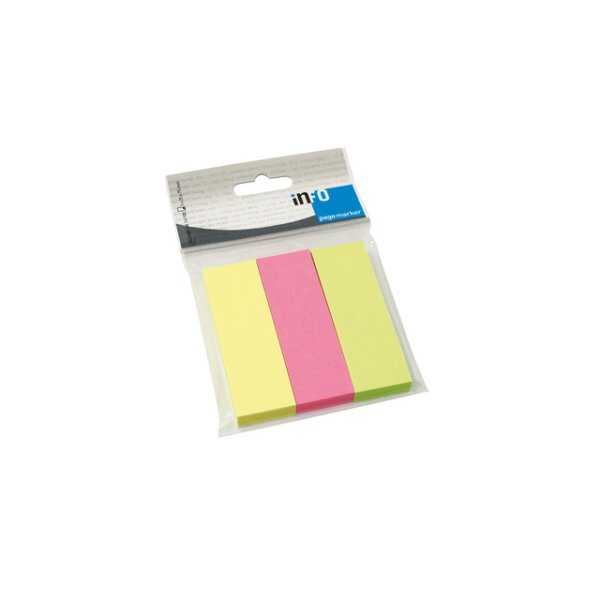 Info Page Markers Papier brilliant 25x75mm, 3 Farben