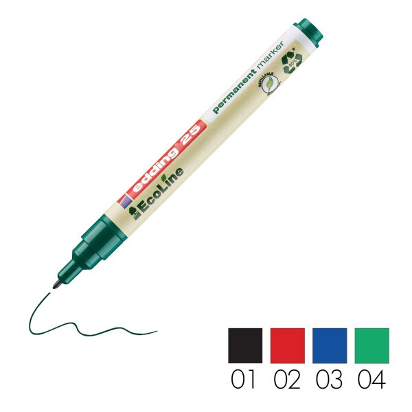 Permanentmarker EcoLine 25 Rundspitze 1mm - alle Farben