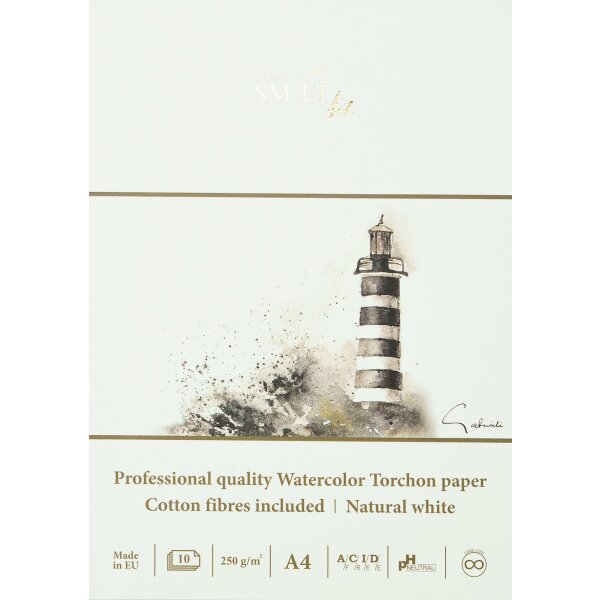 Künstler Aquarellblock A4 - Torchon, 250g/qm, 10 Blatt