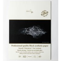 Zeichenblock A3 - synthetisch schwarzes Papier, 155g/qm,...