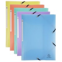 Sammelmappe A4 PP Chromaline Pastell, 3 Klappen - 5 Farben sortiert