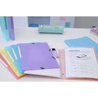 Sammelmappe A4 PP Chromaline Pastell, 3 Klappen - 5 Farben sortiert