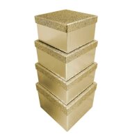 4er Set Box Glitter Gold