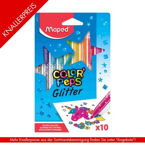 Glitzer-Filzstifte COLORPEPS GLITTER - 10er Schachtel