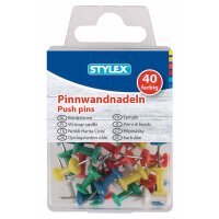 Pinnwandnadeln, farbig, 40 Stück