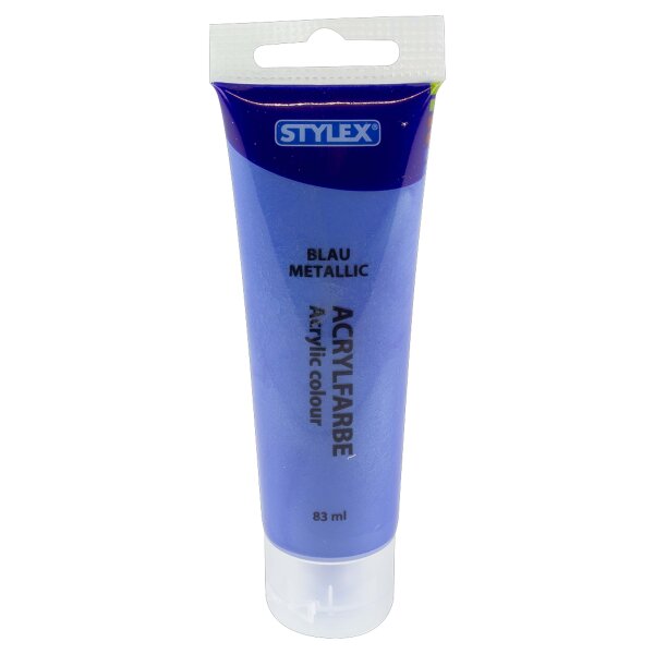 Acrylfarbe matt, Tube 83 ml - blau metallic