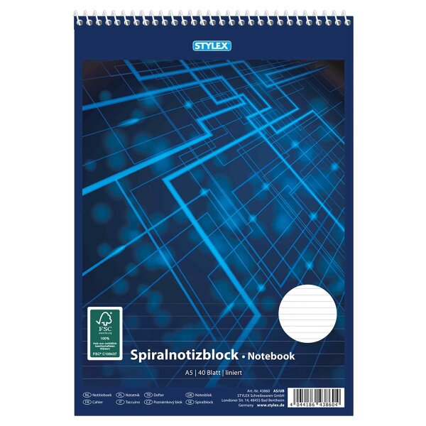 Spiral-Notizblock, DIN A5, liniert