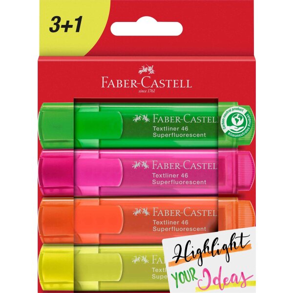 Textmarker TL 46 Superfluorescent - 4er Kartonetui