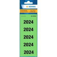 Jahreszahlen 2024 für Ordner, 60 x 26 mm, grün,...