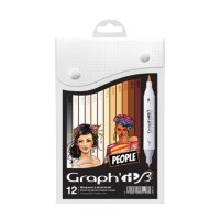 Layoutmarker Brush & extra fine GRAPHIT 12er Set -...