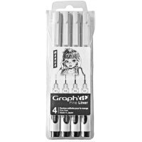 GRAPHIT 4er Set Pigmentliner MANGA (005 0.2 0.7 0.8)